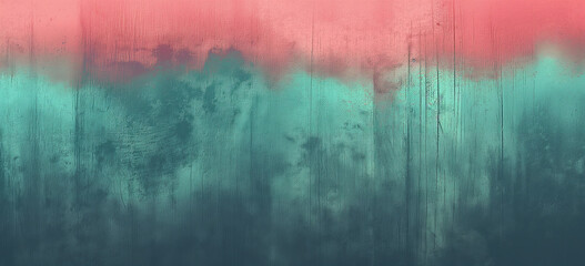 Digital gradient with subtle grain, warm red fading into cool teal, abstract watercolor background with space