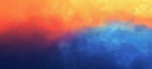Yellow, Orange and Deep Blue colour Gradient Summer Defocused Blurred Motion Abstract Background, Widescreen, Horizontal
