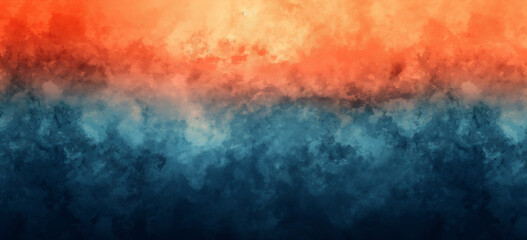 Yellow, Orange and Deep Blue colour Gradient Summer Defocused Blurred Motion Abstract Background, Widescreen, Horizontal