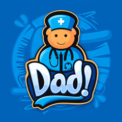 Naklejka premium AI generative doctor dad sticker