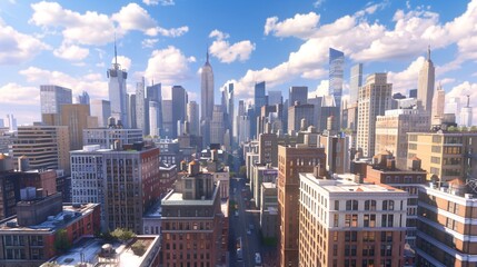 Fototapeta premium Manhattan City Scenery Business Background