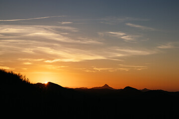 sunset in the mountains