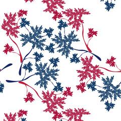 Blue and red vector seamless pattern 