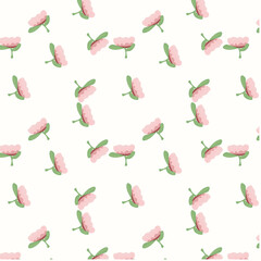 Seamless flowered pink vector pattern
