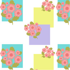 Seamless geometrical flowered vector pattern