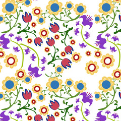 Vintage cute floral seamless pattern