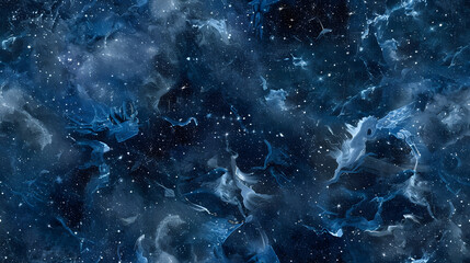 Dark blue nebula ink texture with starry details, creating a mysterious and celestial appearance....