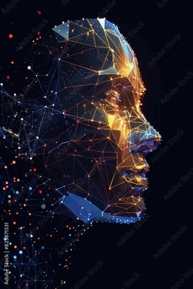 Poster Detailed image of a man's face, suitable for various design projects