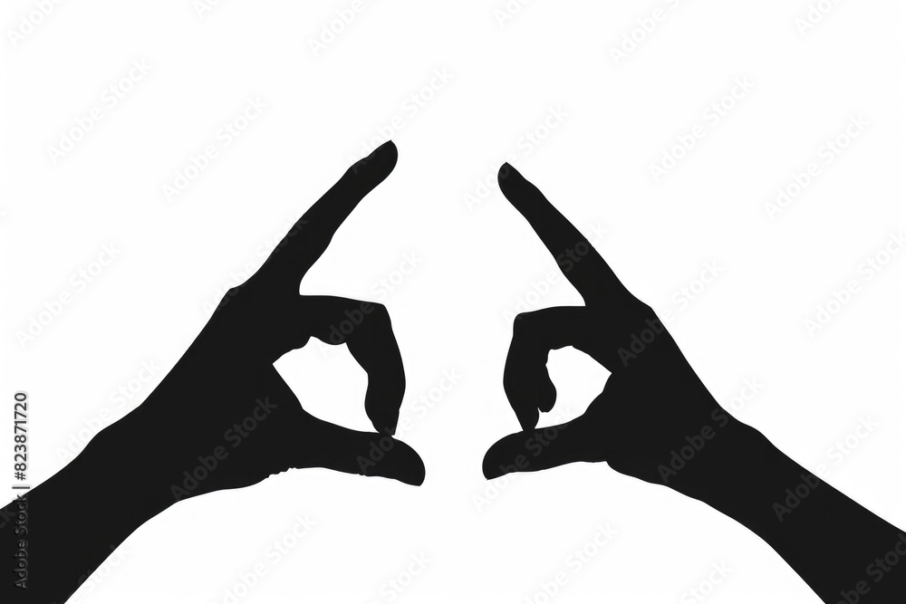 Poster Two hands forming a heart shape gesture. Suitable for love, relationships, and communication concepts