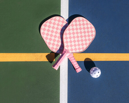 Pickle Ball Paddles and Ball 