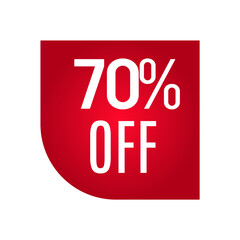 Red sale sticker70% discount animation, Discount label Sale 70% 