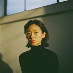ISO 400 film portrait of an asian girl