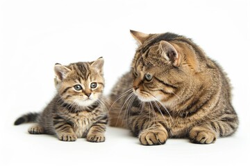 Obraz premium A cute image of two cats sitting side by side. Perfect for animal lovers