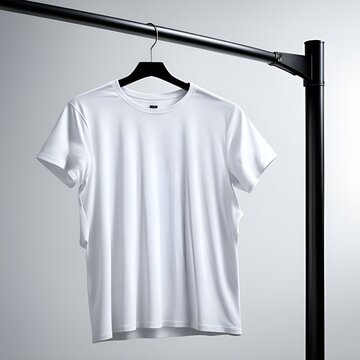 White T-shirt hanging on a Rack