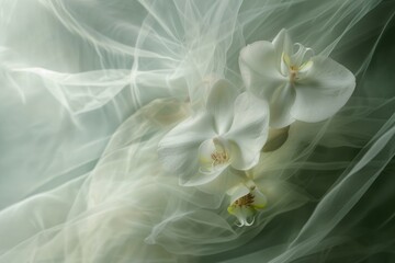 A beautiful white flower resting on a delicate cloth. Perfect for nature or relaxation concepts