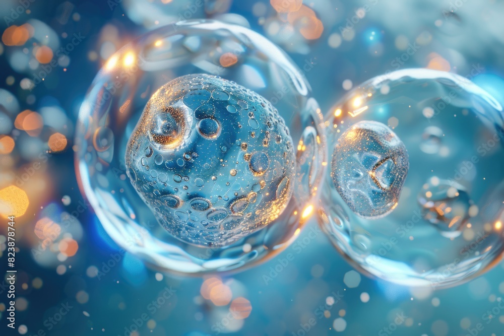 Poster A group of bubbles floating in the air, perfect for adding a touch of whimsy to any project