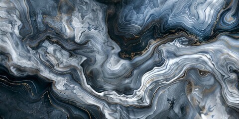Abstract marble texture with swirling patterns in grey and blue, evoking the vastness of an icy landscape