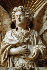 A statue of an angel holding a book, suitable for educational concepts