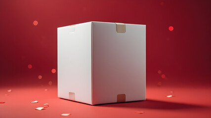 Versatile Gift White Box Mockup: Explore endless possibilities with this mockup design, featuring a customizable template for Christmas and birthday gifts.