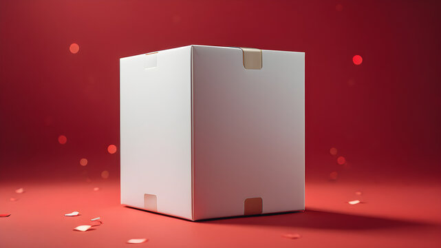 Versatile Gift White Box Mockup: Explore endless possibilities with this mockup design, featuring a customizable template for Christmas and birthday gifts.