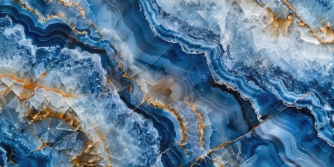Fototapeta premium Close up shot of a blue and gold marble, suitable for various design projects