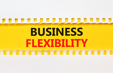 Business flexibility symbol. Concept words Business flexibility on beautiful yellow paper....