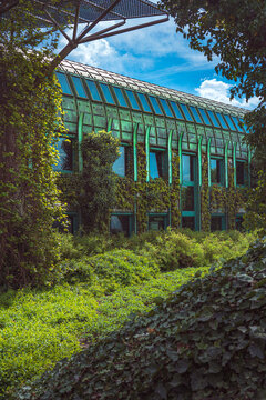 Ciekawa architektura miejska w ogrodach BUW w Warszawie