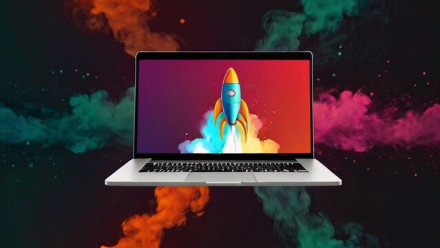 computador port&aacute;til foguete
