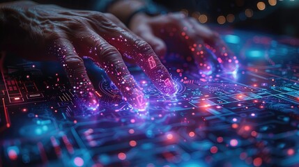 Hands Engaging with Futuristic Digital Circuit Network: Visualization of Statistical Inference Concepts