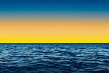 Obraz premium A smooth gradient transitioning from deep blues to bright yellows, evoking a sense of calm and warmth.