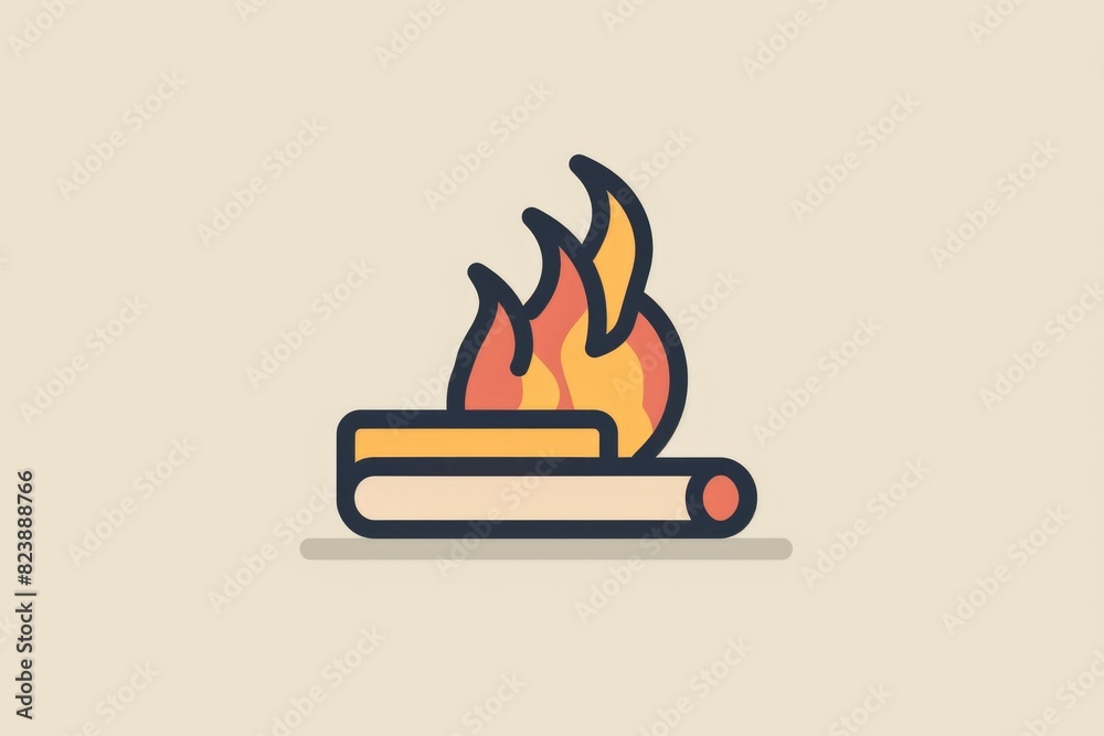 Poster a burning fire in the center of an open book. suitable for educational concepts