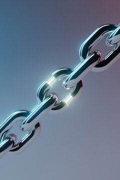 Futuristic Chain with Light Data Concept