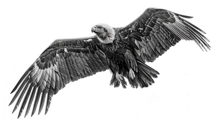 A striking black and white photo of a majestic bird, perfect for nature-themed projects