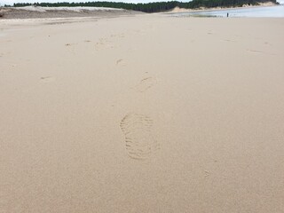 footprints on the beach