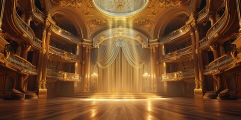 Obraz premium A large room with a ceiling and a chandelier. Perfect for interior design projects