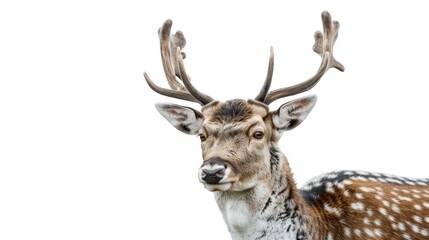 Close up of a deer with impressive antlers, perfect for wildlife projects