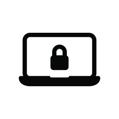 laptop lock icon vector design template in trendy style