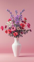 Vase arrangement competition flat design side view floral design theme 3D render Complementary Color Scheme