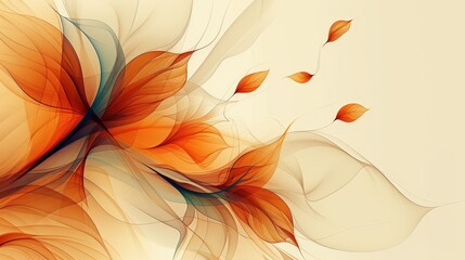 Fototapeta premium Autumn abstract background with organic lines and textures, soft earthy tones, (close up, focus on), white background, ethereal, Overlay, nature-inspired design backdrop