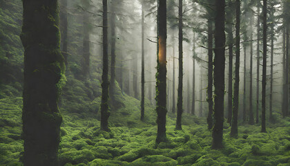 forest in the fog