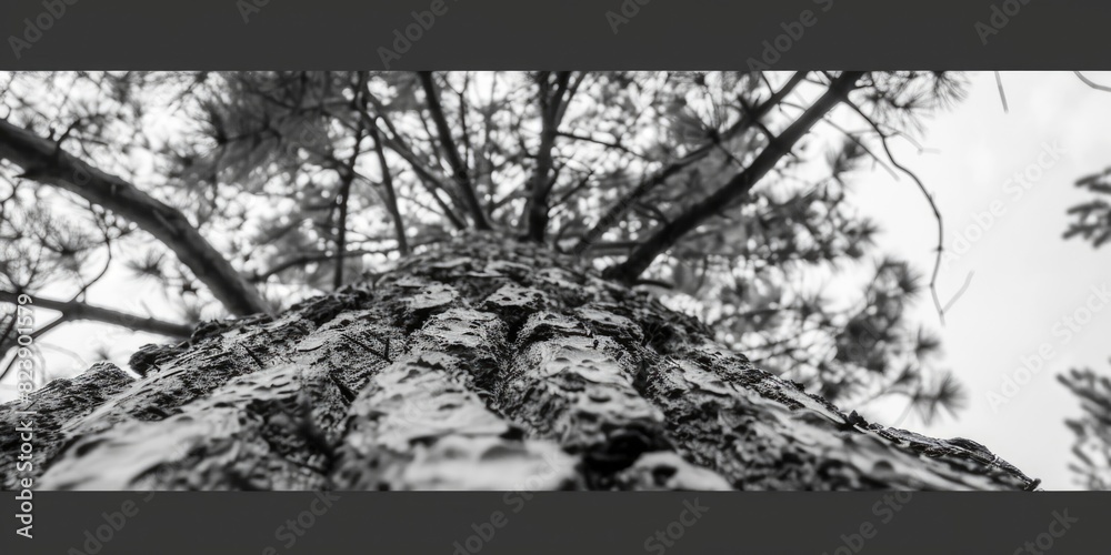 Poster Monochrome image of a tree, suitable for various design projects