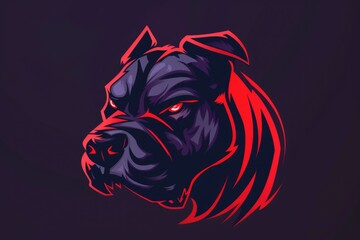 Dark and eerie image of a black dog with red eyes, suitable for Halloween themes or horror concepts