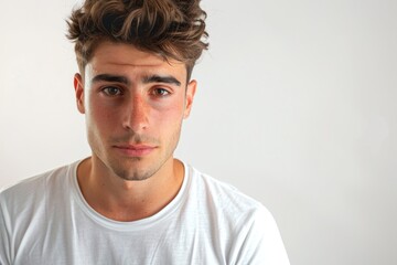 Fototapeta premium Close up of a person wearing a white shirt. Suitable for business or casual concepts