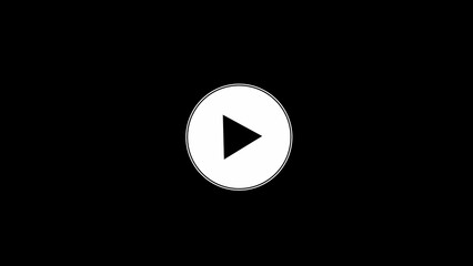 Play video button icon isolated on black background. Play button sign and symbol.