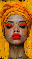 Modernist Herbal Medicine Woman, Elderly Beauty Art
