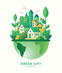 Green eco city badge concept 