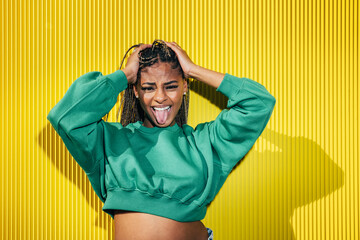 Vibrant youth culture with playful expressions