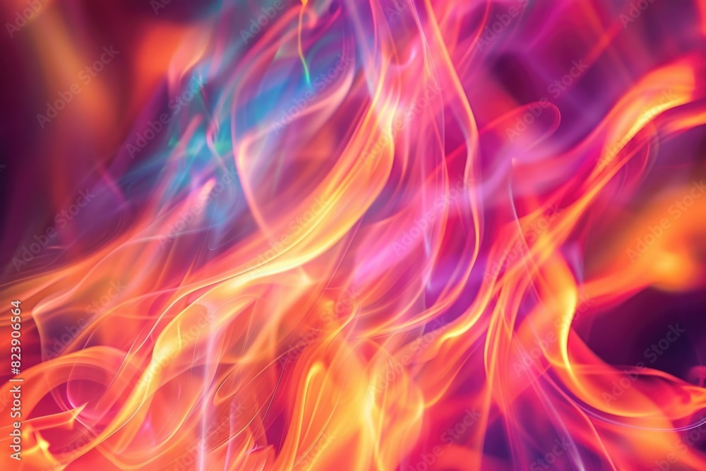 Poster A close up of a fire with bright colors. Suitable for various design projects