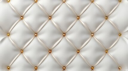 A detailed close up of a white leather upholstered furniture piece. Ideal for interior design concepts
