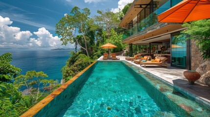Fototapeta premium Pool Overlooking the Ocean